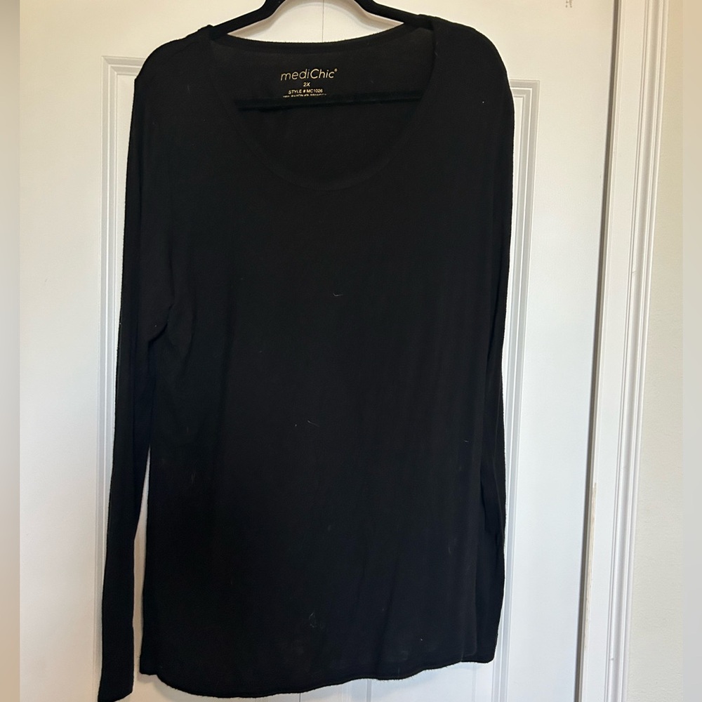 MediChic Black Long Sleeve Top